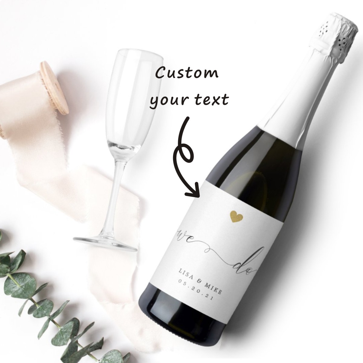 Personalized Name Box - 30pcs Wedding Wine Bottle Label, Personalized