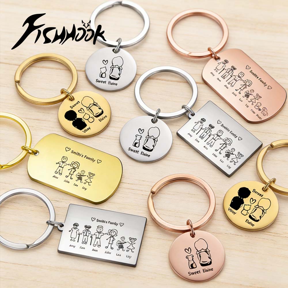 Family Personalized Keychain C - Initial Ring Custom ulasan dan harga