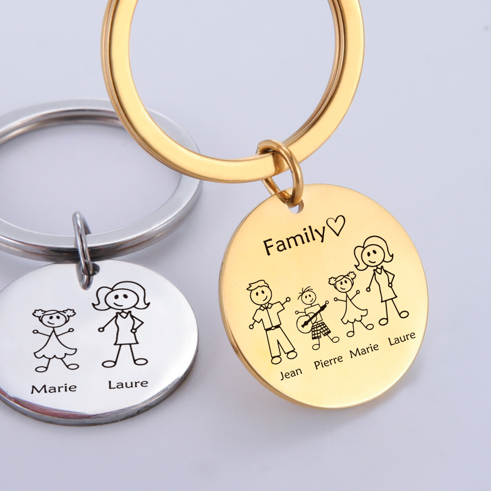 Family Personalized Keychain C - Initial Ring Custom ulasan dan harga